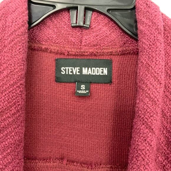 Steve Madden Slub Knit Jacket In Wine Size Small NWOT $109 MSRP - Picture 4 of 8